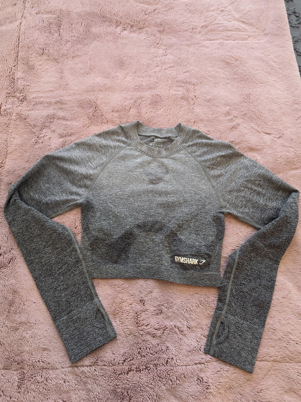 Gymshark Dark Gray Seamless Long-Sleeve Crop Top